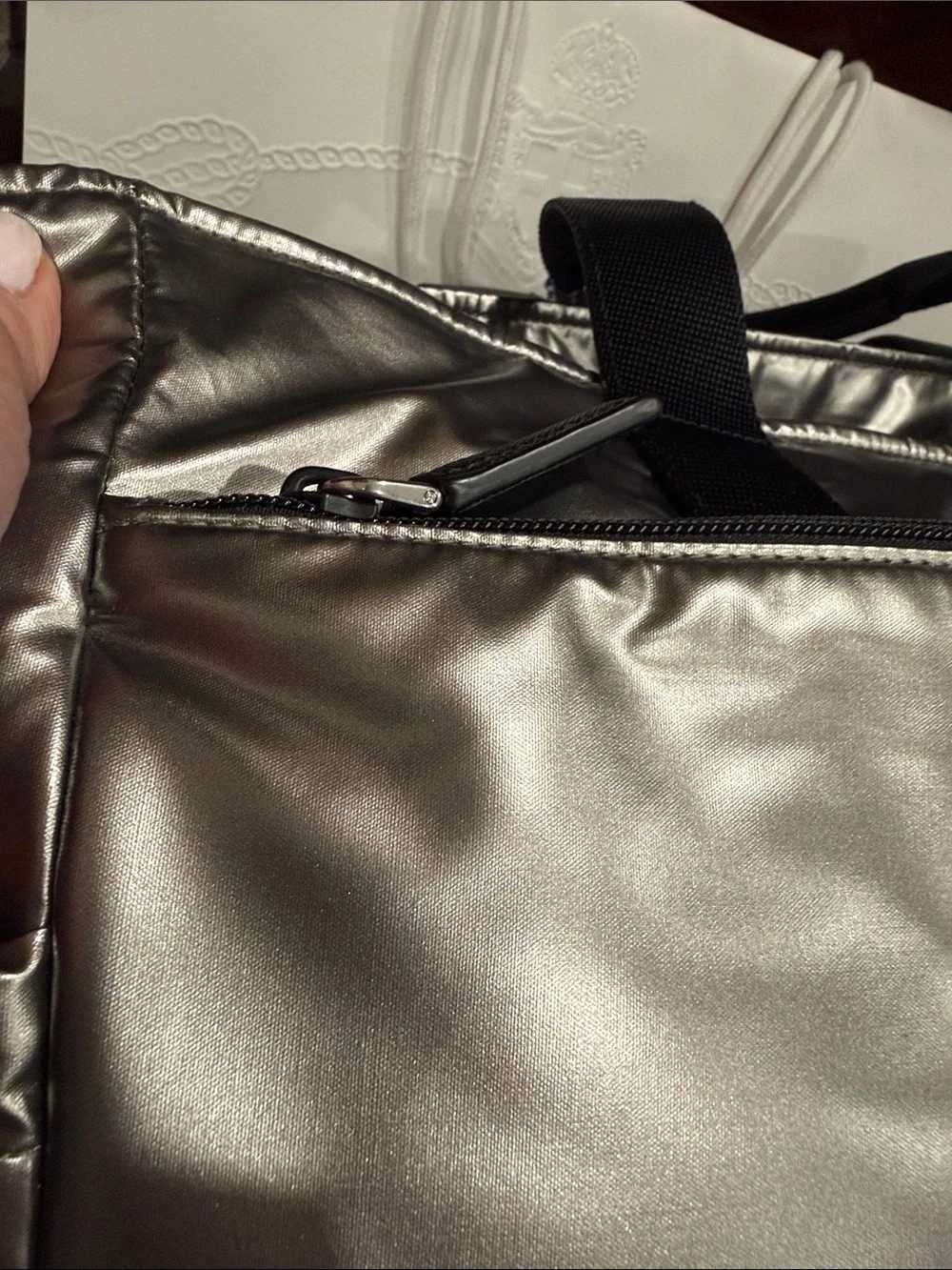 Prada Tessuto Metallic Technical Tote